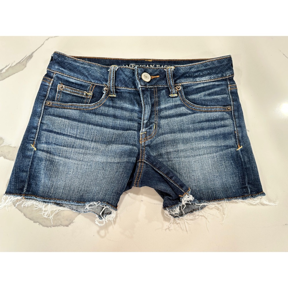 American Eagle Outfitters Womens Super Stretch Denim Cutoff Shorts Size 2